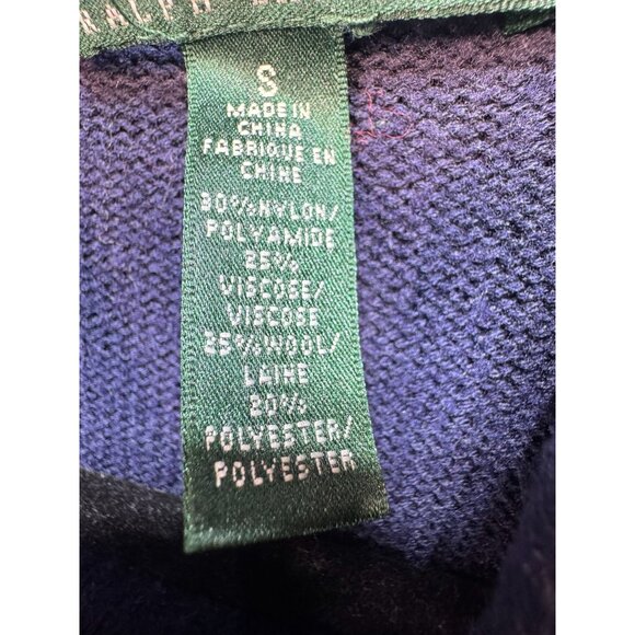 Lauren Ralph Lauren Cowl Neck Knit Sweater Womens S Navy & White Striped - Picture 3 of 11